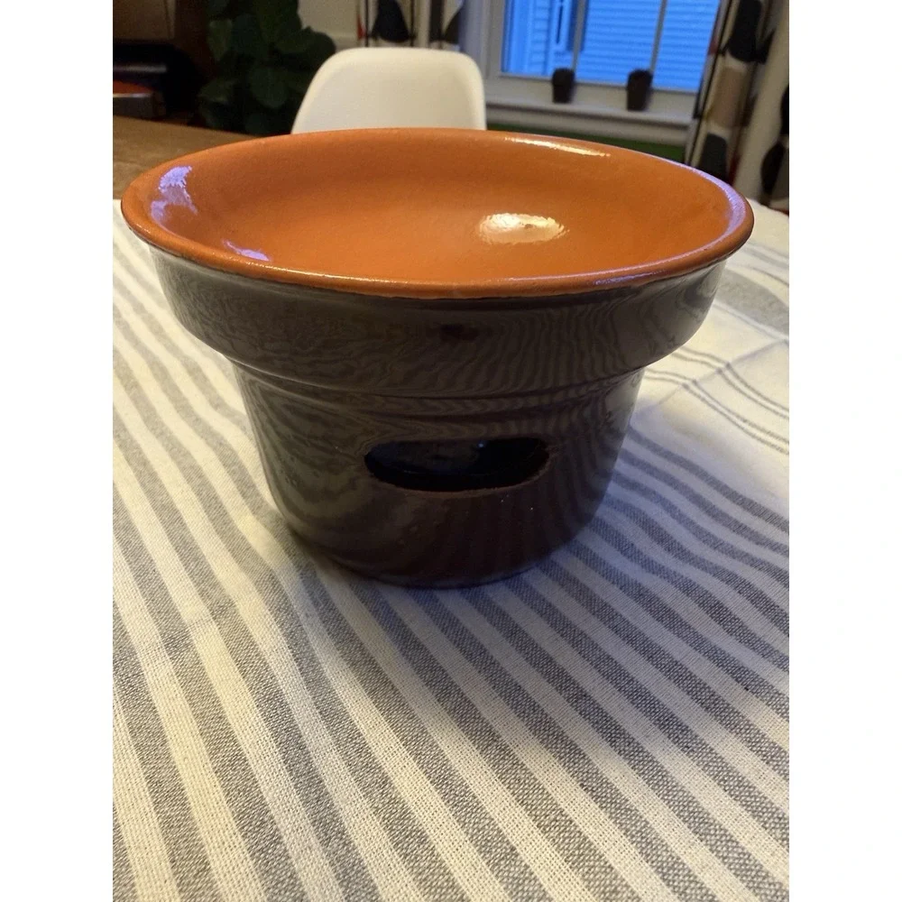Vintage Terracotta Bagna Cauda Warmer